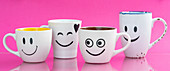 Mugs with smiley faces