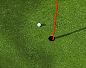 Golf ball close to a hole, illustration