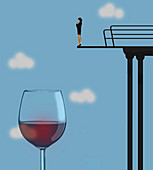 Alcoholism, conceptual illustration