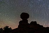 Star trails over Arches National Park, Utah, USA