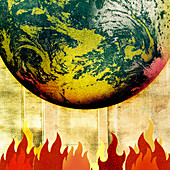 Global warming, conceptual illustration