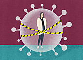 Quarantine during Covid-19 pandemic, illustration