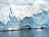 Blue ice at fissured glacier edge, Antarctica