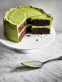 Choc Layer Cake with Matcha Frosting