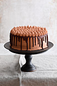 A chocolate drip cake