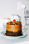 Kleine Schokoladenfondant-Torte