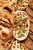 Naan bread, paratha and chapatis