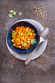 Lentil and tomato dhal with turmeric