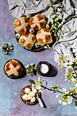 Traditional hot cross buns for Easter