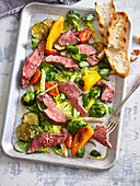 Rumpsteak with salad and vegetables