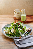 Green vegetable salad with buttermilk dressing