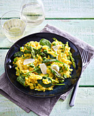 Asparagus risotto with spinach