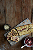 Jam Roly-Poly served with lashings of custard