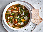 Colorful cabbage soup
