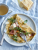 Italian omelette with Parma ham and parmesan