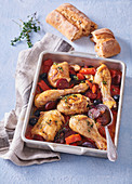 Chicken legs with chorizo â€‹â€‹and olives