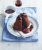 Chocolate cakes with cherry liqueur