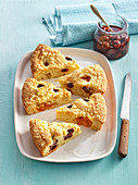 Fruit cake with compote