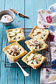 Puff pastry pastries with apples Hazelnut Squares