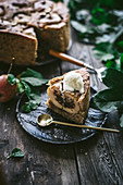 Apple cake with various nuts stuffed apples