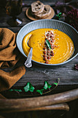 Chickpea, pumpkin and sweet potato soup