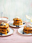 Cornmeal and blueberry pancakes