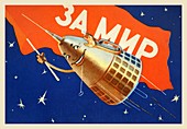 Postcard commemorating Sputnik 3