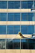 Cleaning windows of an office block