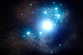 Blue supergiant star, illustration