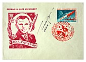 Yuri Gagarin, Soviet postage stamp