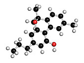 Cannabivarol cannabinoid molecule, illustration