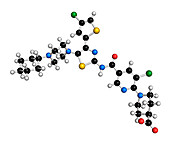Avatrombopag thrombocytopenia drug molecule, illustration