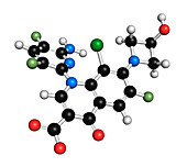 Delafloxacin antibiotic drug molecule, illustration