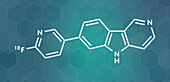 Flortaucipir 18F diagnostic molecule, illustration
