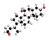 Chenodeoxycholic acid drug molecule, illustration