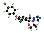 Difenoconazole fungicide molecule, illustration