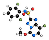 Florasulam herbicide molecule, illustration