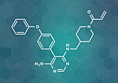 Evobrutinib drug molecule, illustration
