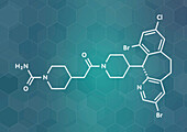 Lonafarnib drug molecule, illustration