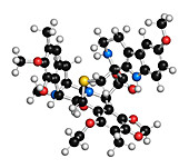 Lurbinectedin cancer drug molecule, illustration