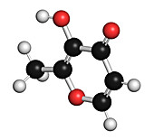 Maltol food additive molecule, illustration
