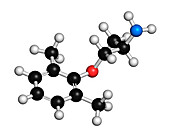 Mexiletine drug molecule, illustration