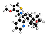 Oliceridine painkiller drug molecule, illustration