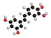 Piceatannol herbal stilbenoid molecule, illustration