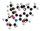 Pinoxaden herbicide molecule, illustration