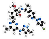 Pralsetinib cancer drug molecule, illustration