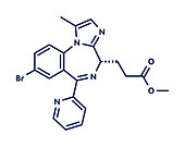 Remimazolam drug molecule, illustration