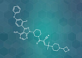 Rilzabrutinib drug molecule, illustration