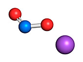 Sodium nitrite chemical structure, illustration