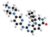 Trilaciclib cancer drug molecule, illustration